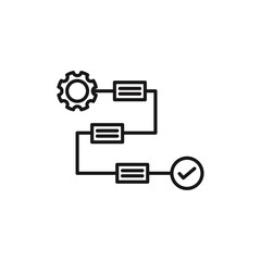 Workflow process icon line art vector