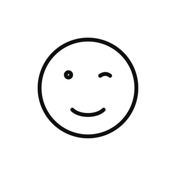 recommend clip art: Winking eye icon line art vector