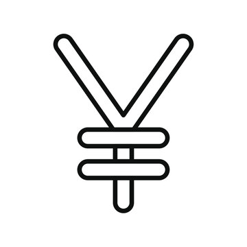 recommend clip art: Yen sign icon line art vector