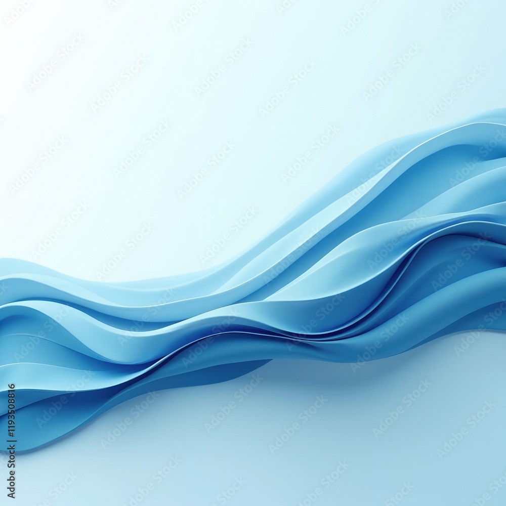 Poster abstract blue wave design. smooth, flowing lines create a calming, elegant visual. perfect for backg