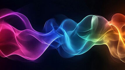 Fototapeta premium Rainbow colored abstract flowing waves design