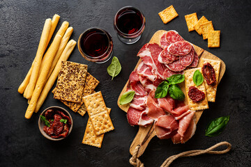Appetizers with differents antipasti