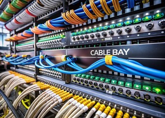 High-Depth-of-Field Image: Organized Server Room Cable Bay 2