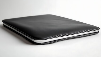 A sleek designer laptop sleeve on a white background