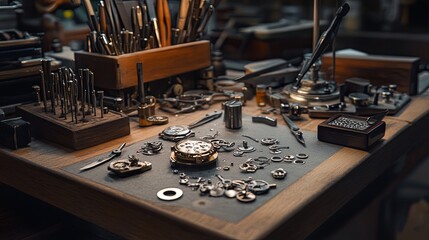 A premium watchmaking class with intricate tools and rare mechanisms