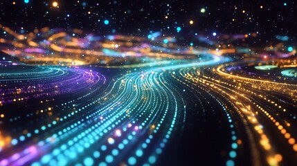 Fototapeta premium Depiction of universal truth represented through glowing cosmic pattern symbolic light path