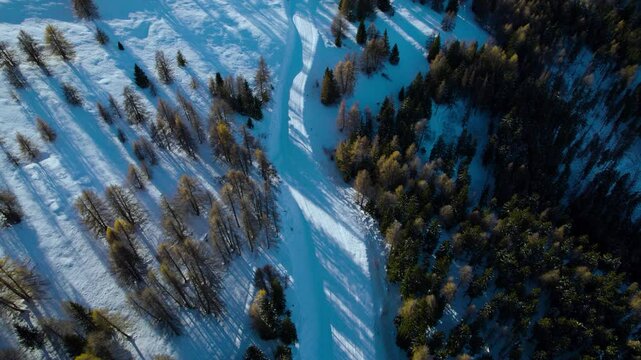 Vue de drone de la station de ski d'Auron, dans les Alpes, pr&egrave;s de Nice, France