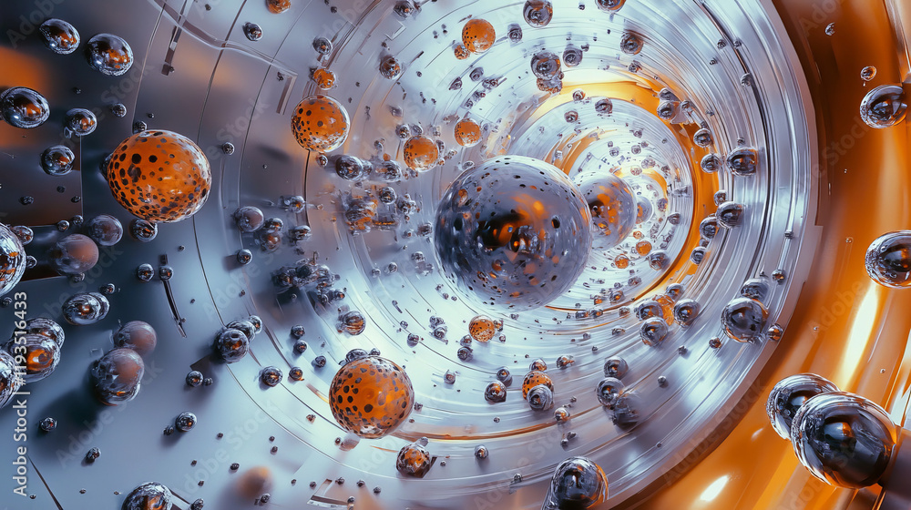 Poster the dove of the particles. dove consists of small circles and dots