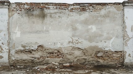 Obraz premium Chic abstract grunge texture in white and grey stucco for creative design endeavors