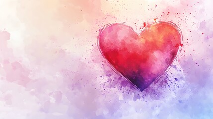 Obraz premium Watercolor Heart Abstract Romantic Love Design