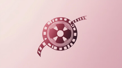 Fototapeta premium Vector Burgundy and light pink logo strip movies