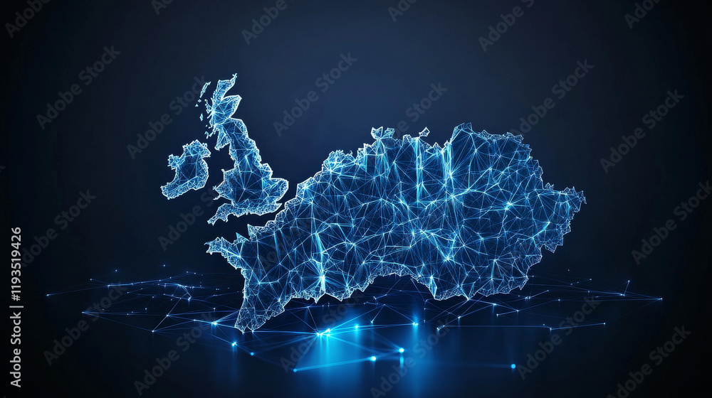 Aufkleber hologram of germany. map of germany of polygons, triangles of points and lines. map of germany low p