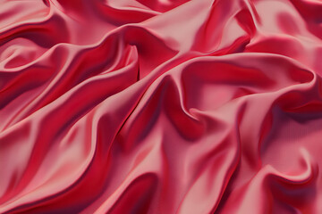 Fototapeta premium Red silk satin fabric background.