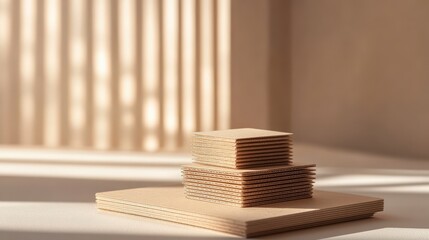 Stacked Cardboard Pieces Minimalist Design