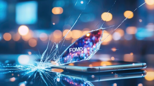Concept of fomo and smartphone usage in modern digital life