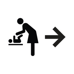 nursery room with right arrow sign icon vector