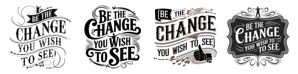 Calligraphy Lettering vector art set