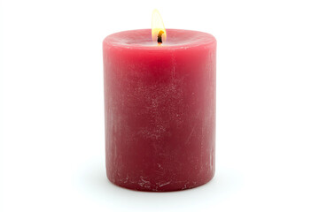 A beautifully lit red candle exuding warmth and tranquility, perfect for creating a cozy atmosphere in any setting.