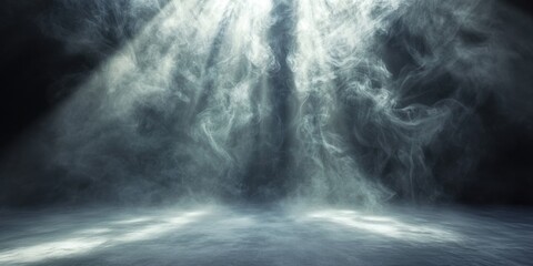 Smoke wall swirling across floor, abstract composition
