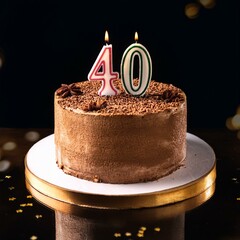 Generated image Beautiful cake celebrating a birthday or milestone of 40