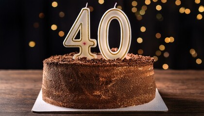 Generated image Beautiful cake celebrating a birthday or milestone of 40