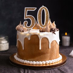Generated image  Beautiful cake celebrating a birthday or milestone of 5