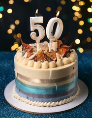 Generated image  Beautiful cake celebrating a birthday or milestone of 5