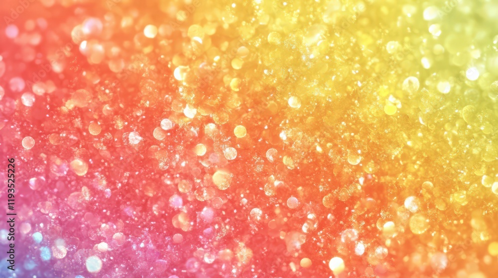 Poster abstract gradient background with bokeh effect featuring pink orange yellow and white sparkles