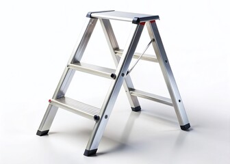 Isolated Folding Step Ladder - Sturdy Aluminum Home & Workshop Access Equipment