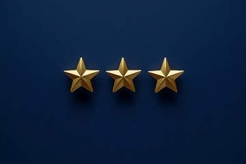 Obraz premium Three gold stars on a deep blue background