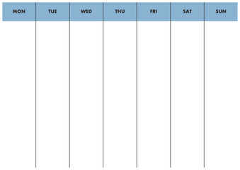 Printable A4 simple and stylish basic weekly planner. Blue