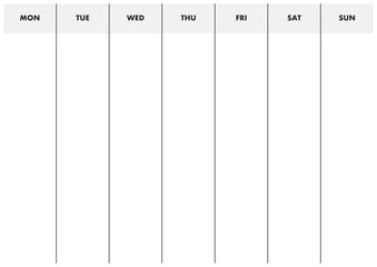Printable A4 simple and stylish basic weekly planner. Gray