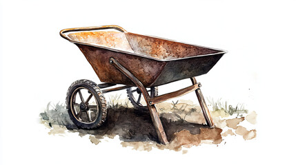 Wheelbarrow icon. Wheelbarrow icon on a white background, isolated. The icon has three uses in applications and websites. Vector illustration. Wheelbarrow icon on a white background.