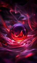 A mesmerizing orb surrounded by vibrant, swirling colors, creating an ethereal and artistic atmosphere.