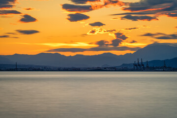 Vibrant Sunset Over Malaga Port