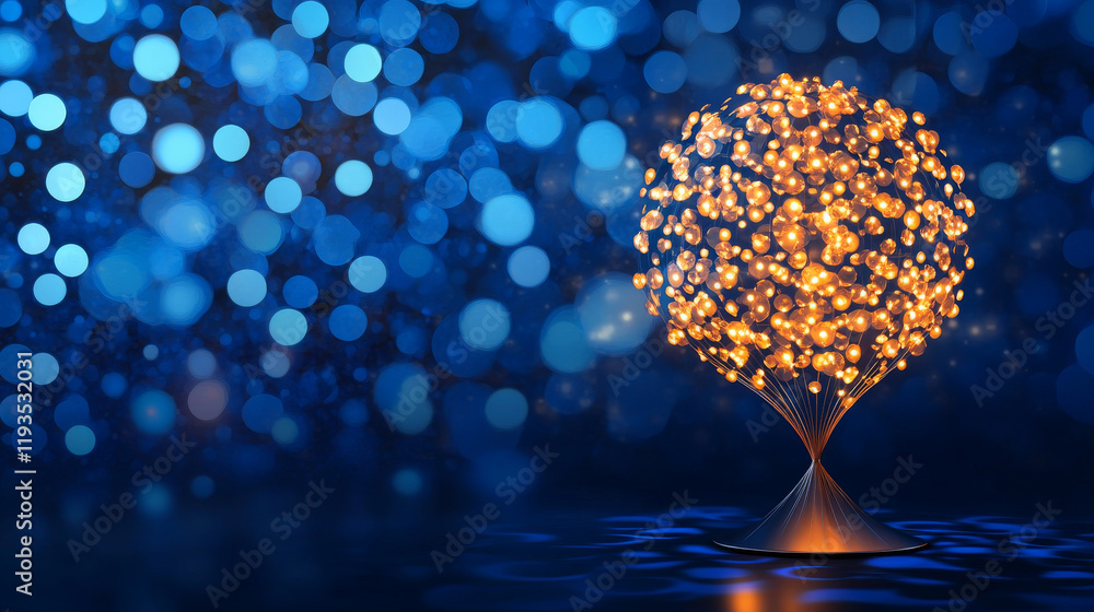 Poster lamp of the particles. table lamp consists of circles and points. vector illustration.
