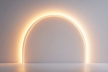 Fototapeta premium Modern Minimalist Interior Scene with Warm Light Archway