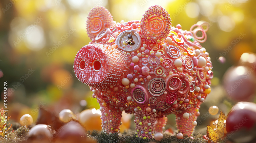 Poster pig of the particles. pig consists of circles and points.