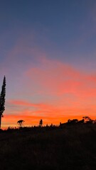 Orange sunset in Podgorica. High quality photo
