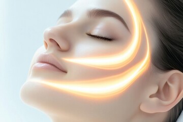 Innovative facial treatment using light therapy for skin rejuvenation at a clinic