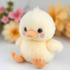 Un lindo y muy redondito peluche en forma de pato