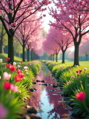 Fototapeta premium The Beauty Of Spring Is Reflected In Its Vibrant Colors And The Joy It Brings To Those Who Experience It Outdoors Daily. 00001