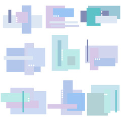 Abstract compositions in blue tones. Vector illustration