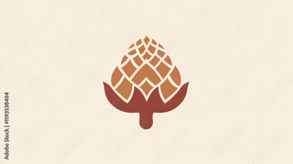 Poster vector acorn logo. a logo in the shape of an acorn.
