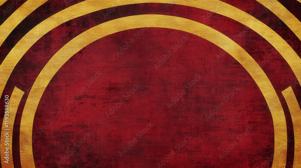 Poster elegant golden patterns on a rich red textured background, perfect for creating a luxurious visual e