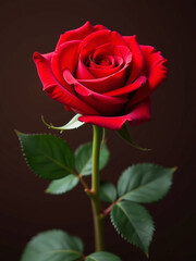 Fototapeta premium Una Rosa Roja Es Un Regalo Tradicional Para Expresar Amor Y Cariño En El Día De San Valentín. 00002