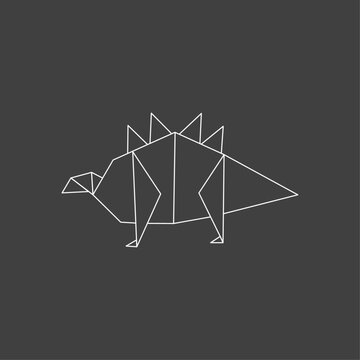 recommend clip art: Origami Dinosaur flat vector design