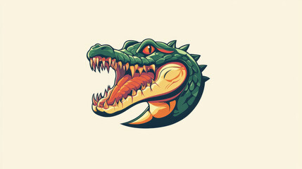 Obraz premium Vector logo crocodile. Brand logo in the shape of a crocodile