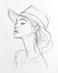 Fototapeta premium A minimalist line drawing of a woman striking a graceful pose.
