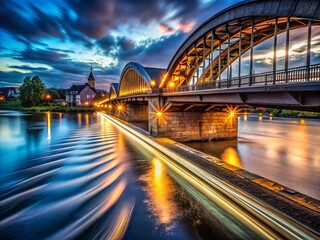 Obraz premium Long Exposure Photography of Rolandsbogen Bridge at Night
